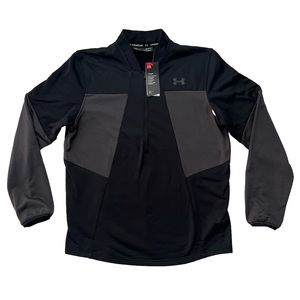 NWT Under Armour ColdGear Loose Fit 1/2 Zip, Black/Gray, Men’s Large